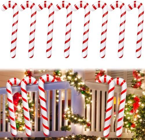 5pcs Inflatable Candy Canes for Christmas Decorations,35 Inch Candy Sticks with Red and White Stripes,Large Candy Canes Balloons for Xmas Indoor Outdoor Decor,Party Favors,Gifts
