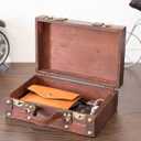 Vintiquewise(TM Old-Fashioned Small Suitcase/Decorative Box with Straps