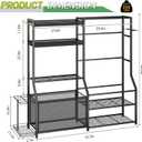Large Sports Organizer for Garage, Ball Storage Rack Garage Sports Equipment Organizer with Side Racks, Baskets, Hooks, Multi-Purpose Golf Gear Storage for Gym Indoor Outdoor