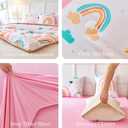 ANGIYUIN 6 Pieces Multi-Color Rainbow Full Bedding Set for Girls Kids Cute Cloud and Love Hearts Girls Comforter Set Soft Microfiber Kid Bed in a Bag with Comforter, Sheets, Pillowcases