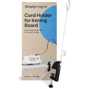 SimplyImagine Flexible Iron Cord Holder - Metal, Tabletop Mount - Tangle-Free Pressing & Ironing Board Cord Holder - Universal Fit & Steam Compatibility