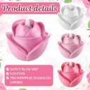Bucherry 4 Pcs Rose Flameless Candle Light 3.5" LED Resin Pink Rose Flower Tealight Candle Battery Operated Rosebud Flickering Tea Light for Wedding Party Teacher Gifts Home Table Decor