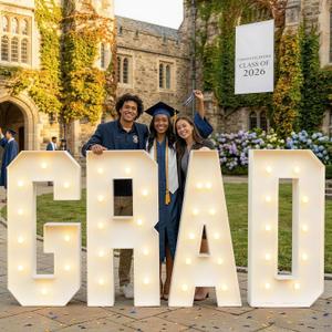 2026 Graduation Decorations - 4FT Large PRE-CUT GRAD Marquee Letters Kit - Mosaic Foam Board Sign - Class of 2026 Congrats Party Supplies for Kindergarten Preschool High School College