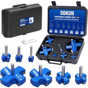 7Pcs PVC Pipe Reamer Kit, PVC Fitting Saver for SCH40, Includes 1-1/4", 1-1/2", 1", 3/4", 3", 2", 4", Plumbing Pipe Fitting Tools with 4 Blades-Compatible with 1/2" Drills