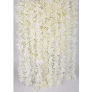 32.8Ft Artificial Silk Wisteria Vine Hanging Flowers Garland Home Outdoor Wedding Arch Garden Wall Decor, Pack of 10 (Off White)