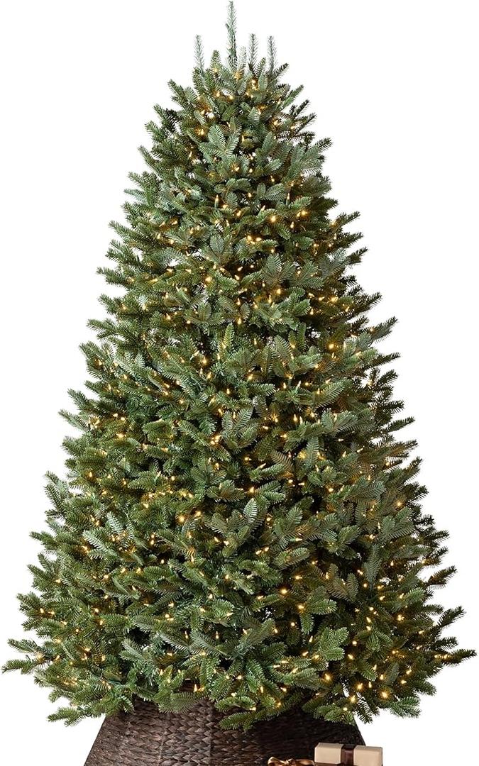 Balsam Hill BH Fraser Fir - Full Christmas Tree with Most Realistic True Needle Foliage, Easy Plug Technology & Multiple Height and Lighting Options, Clear Incandescent, 6.5ft
