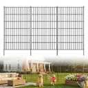 Toolterritary 10 Panels No Dig Decorative Garden Fence, 48in(H) x 25ft(L), Dog Fence Outdoor for Yard - Rustproof Metal Animal Barrier Fencing for Patio, Flower Bed, Ideal for Dogs, Rabbits
