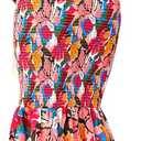 PRETTYGARDEN Women's Summer Floral Midi Tank Dress Sleeveless Strappy Ruffle Hem Smocked Bodycon Dresses (XL)
