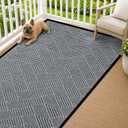 Front Door Mat Outside Entrance, 5x7ft Oversized Rubber Doormat, Large Low Profile Non Slip Door Mat, Trap Dirt and Moisture, Easy Clean Indoor Outdoor Entryway Mat, School,Dark Gray
