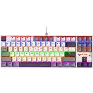 Redragon K552 Mechanical Gaming Keyboard, 87-Key Compact, LED Gaming Keyboard with Red Switches, Anti-Ghosting, Metal Frame for PC Gaming & Typing, Beginner-Friendly (Polar Monolith) (White Grey)