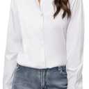 Women's Button Down Shirts Classic Fit Dress Shirt Work Business Casual Long Sleeve Blouse Tops