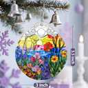 Stained Glass Ornament, Wildflowers Christmas Ornaments, Christmas Decorations for Tree, Holiday Ornament, Flower Themed Gifts, Holiday Party Gifts, Gift Ideas & Xmas Gift