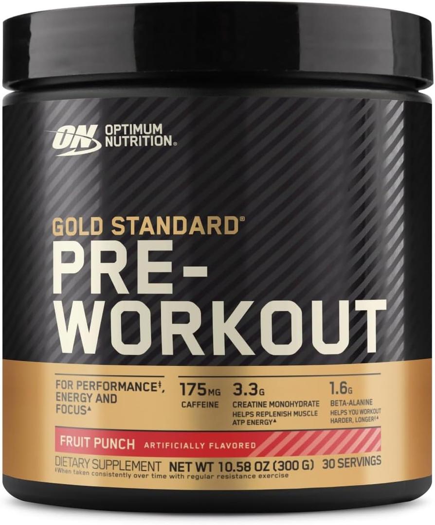 OPTIMUM NUTRITION Gold Standard Pre-Workout with Creatine, Beta-Alanine, and Caffeine for Energy, Flavor: Fruit Punch, 30 Servings (EXP 02/01/27)