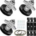 54" Deck 618-04126 Spindle Rebuild Kit for Cub Cadet SLT1554 SLTX1054 SLT5400 SLTX1054 GT1554, for 918-04126 618-04125 Spindle, 3 Blades 742-0677 942-0677,1 138 5/8" Belt 954-0642, 954-0642