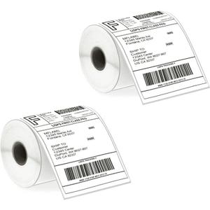 MFLABEL 4x6 Thermal Shipping Labels - 2 Rolls of 250, Perforated & Smudge-Proof Direct Thermal Labels Compatible with Rollo, Zebra, for Amazon UPS FedEx Shopify