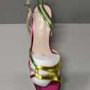 sun gurg Strappy Platform High Heels Women Chunky Sandals,Metallic Pink,8.5 (Green)