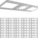 Elaruslux New Construction Mounting Plate with Round Hole - 4/6 Inch Flat Steel Rough in Wafer Light Bracket, LED Recessed Lighting Housing, 48 Pack