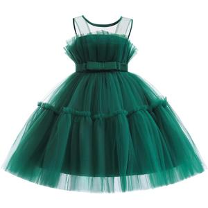12M-6T Baby Girls Christmas Ruffle Ball Tutu Gown Wedding Party Lace Dresses (Green)