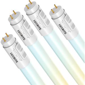 LUXRITE 3FT LED Tube Light, T8, 12W=25W, 1560LM, 5CCT 3000K-6500K, 4 Pack, 4 Count