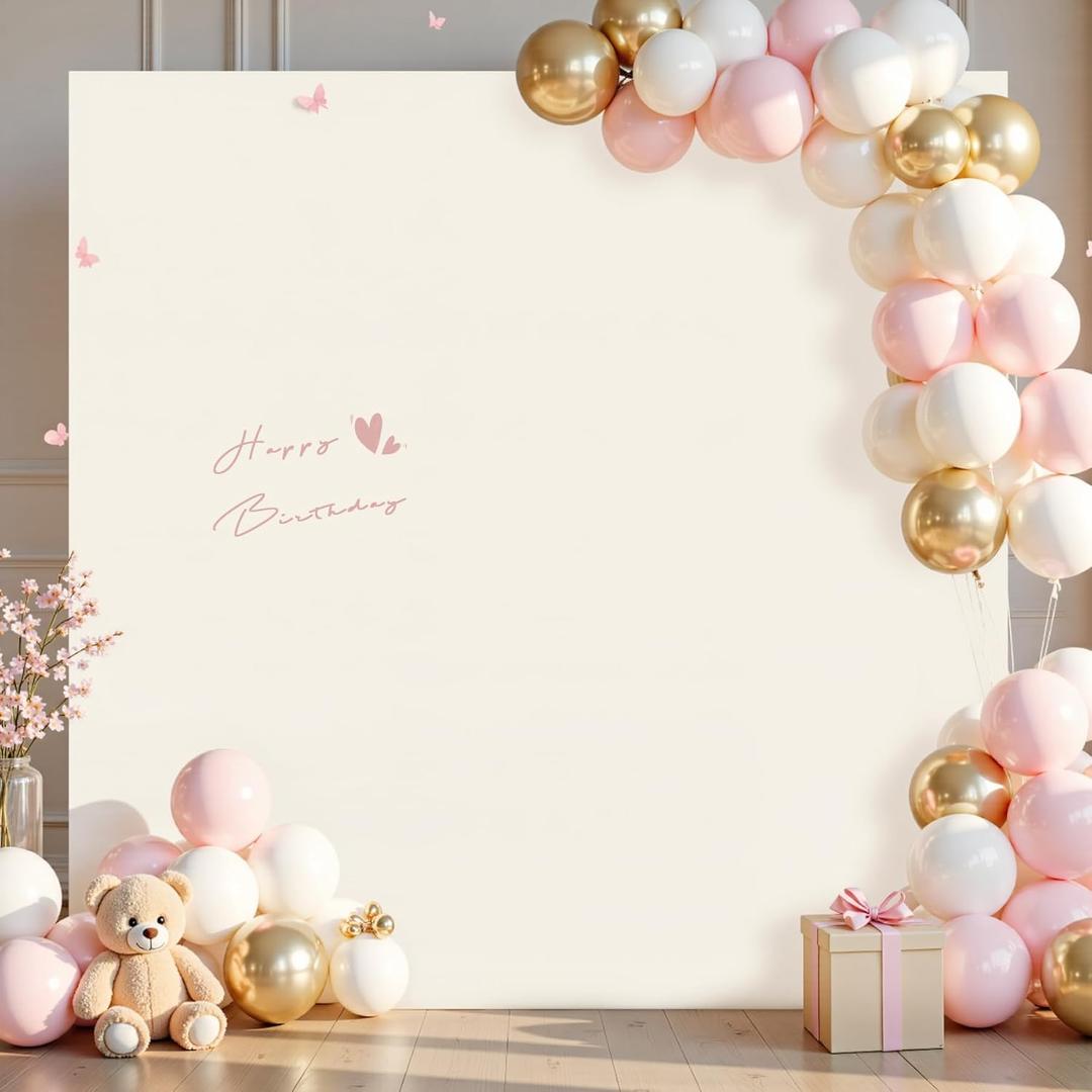Square Backdrop Arch Cover Ivory 6.6FT x 6.6FT Square Arch Backdrop Covers Stretchy Spandex Fitted Square Backdrop Cover for Birthday Party Wedding Ceremony Banquet Decoration