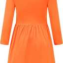 Girls Long Sleeve Dress for Kids Girls Casual Dresses Twirly A Line Skater Dress for School Party 2-14 Years S