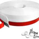 Garage Door Seal Top and Sides, 36Feet Universal White Garage Door Weather Stripping Replacement, Adhesive Backed Rubber Garage Door Trim Seal Strip (36FT)