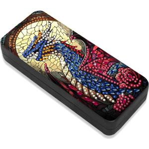 Leatrice Animal Diamond Art Kits for Adults Small Diamond Painting Kit Gem Art Paint by Diamonds Dot Eyeglasses Case 5d Diamond Art DIY for Beginner Women Dragon