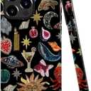 Case for iPhone 16 Pro,Fits Glossy Case Design for Girl Women,Sun Moon Star Collage