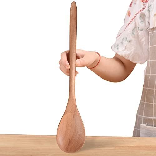 Big Wooden Spoon for Cooking, Large Wood Scoop Utensil, 17-inch Kitchen Serving Scoop for Big Pot, Long Handle Giant Heavy Food Service Mixing Spoons, Smooth Finish Comfortable Grip