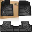 3W Floor Mats Compatible for 2016-2022 Lexus RX (RX350/RX450h) (Not for 2018-2022 RXL) TPE All Weather Custom Fit Floor Liner, 1st and 2nd Row Full Set Car Mats, Black