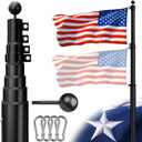 Dogetgd Heavy Duty Flag Pole Telescoping Freedom Edition 25 FT 12 Gauge Extra Thick Aluminum Flag Pole Holder for Outside House Outdoor Metal Flag Pole Kit