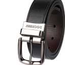 DOCKERS Men's Two-in-one Reversible Rotative Buckle Everyday Casual Dress Belt (Large (38-40), Black/Brown Stitch)