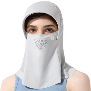 Unisex Sun Protection Face Mask Ice Silk Bandana Scarf Cooling Face Neck UV Protection for Summer Outdoor Activities (Sun Protection Mask) (Gray)