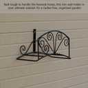 Gardenised Metal Wall-Mount Elegant Scrollwork Hose Holder Heavy-Duty Outdoor Hanger and Water Hose Organizer with Sturdy Reel Hooks & Screws for Yard Lawn Garden Patio Landscaping and Home Use