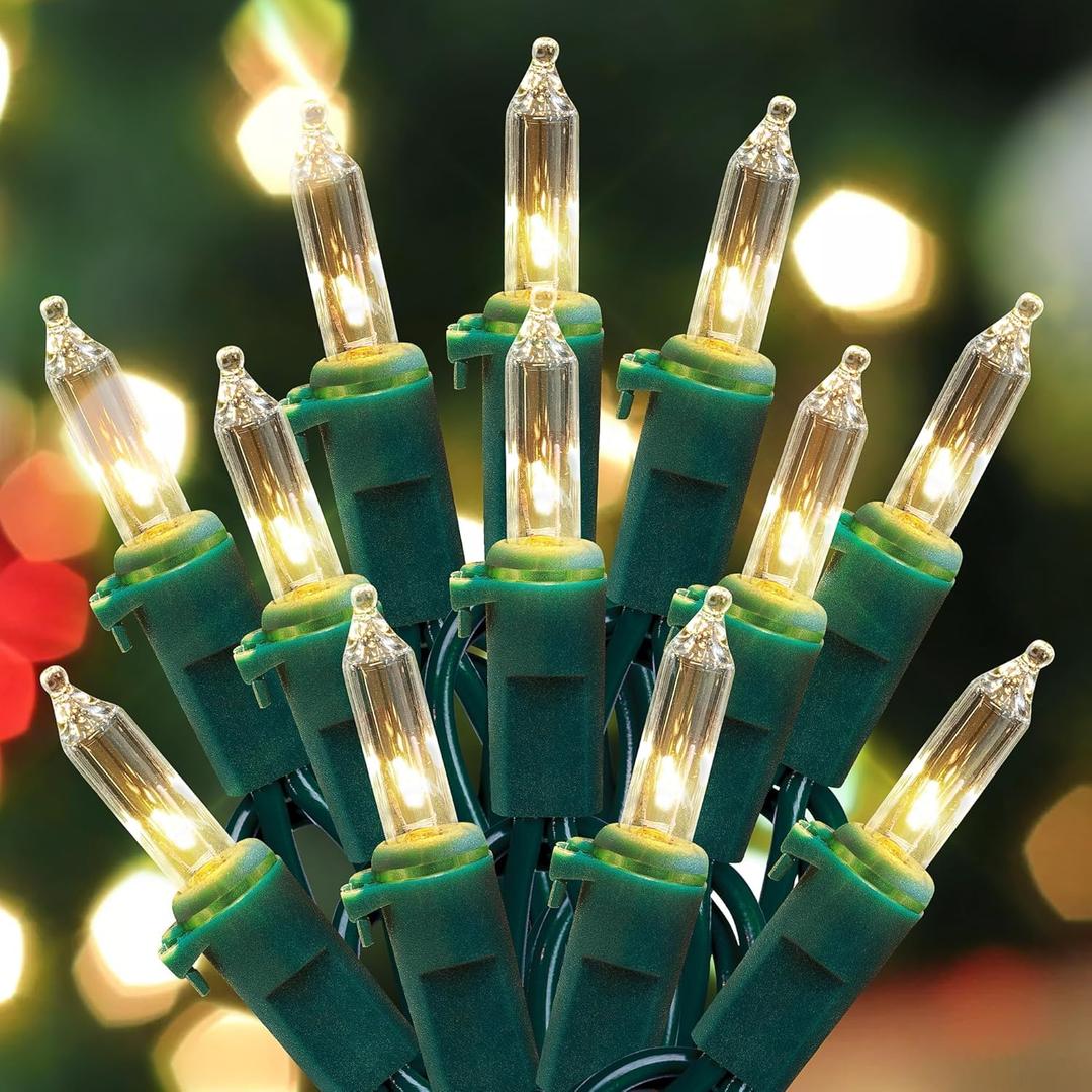 woohaha Outdoor Christmas Lights,120V Certified 2 Pack 13ft 50 Mini String Lights Connectable, Waterproof Fairy Lights for Garden Xmas Tree Wedding Wreath Party Decoration (Warmwhite 2 pcs)