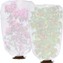 DECOHS 2 Pcs Garden Plant Shade Cover with Drawstring, 5 x 3.3 Ft Garden Shade Sun Protection Plant Covers, White Light Refraction Fruit Tree Sunshade Cloth for Protect Plants from Direct Sunlight