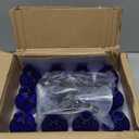 12 Pack 8 oz Cobalt Blue Glass Bottles, 240ml Boston Round Sample Bottles with Black Poly Cone Caps, Labels and Funnels