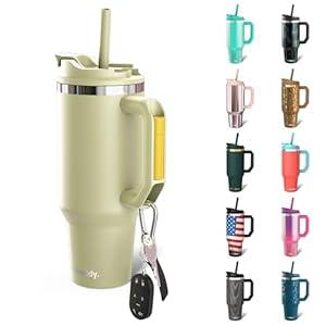 Frost Buddy Thicc Buddy - 50 oz Stainless Steel Vacuum Insulated Tumbler with Lid and Straw for Water - Travel Mug Cupholder Friendly - Gifts for Women Men Him Her (Matcha)