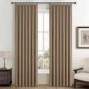 Rust Brown Living Room Curtains 84 Inches Long,Tan Beige Pinch Pleated Linen Basics Window Curtains Total Blackout Burlap Sunblock Thermal Drapes Cabin/Office/Nursery Room Divider (40"x84" 2panels)