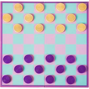 YOBRO Colorful Checkers Board Game, Portable Travel Checkers Set with Folding Board, Classic 2-Player Strategy Game for Family Fun, Family Game Night