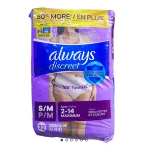 Underwear for Women, Small/Medium, Maximum Protection, 32 Count Packaging May Vary