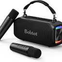 Bobtot Portable Bluetooth Speaker with 2 Wireless Microphones 40W Peak Outdoor Speaker IPX5 Waterproof Speaker with Handle Stereo Loud Sound, 8000mAh Battery for Kids, Home & Outdoor Party