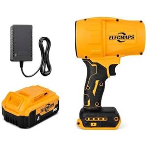 ELECMAPS Electric Portable Handheld Hair Dryer: Blows Away Fallen Leaves, Removes Dust, Vacuums, and Blows Away Snow. Suitable for Patios, Lawns, Car Cleaning (Tool+Battery*1)