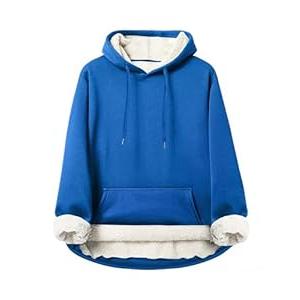 Iwing Mens Heavyweight Fleece Hoodies Sherpa Lined Sweatshirts Oversized Weighted Cotton Warm Thick Hoodie Fall Winter (Medium)