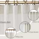 8FT 96 Inch Linen Sheer Curtains, Natural Linen Cotton Blend Light Weight Light Filtering Panels for Floor to Ceiling Window or Track System, Wide 50 x 96 Inches Long, 2 Panel Set