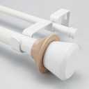 Nordic Style White Double Curtain Rod Set with Decorative Finials, 36-72 inch, Standard Double Drapery Rod for 1 Pack, 1 Inch diameter, Adjustable Length