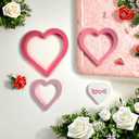 Valentine Heart Wood Decoration Set for Home & Wedding - 4 pcs Wooden Freestanding Signs for Tiered Tray, Mantel, Shelf. Rustic Famhouse Eco-Friendly Table Centerpiece
