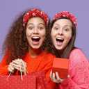 2 x 2 Pack Valentine's Day Headband for Women Pearl Rhinestone Crystal Jeweled Embellished Ladies Wide Top Knot Pink Red Makeup Hair Hoop Accessory Holiday Party Costume Decor Prezzie