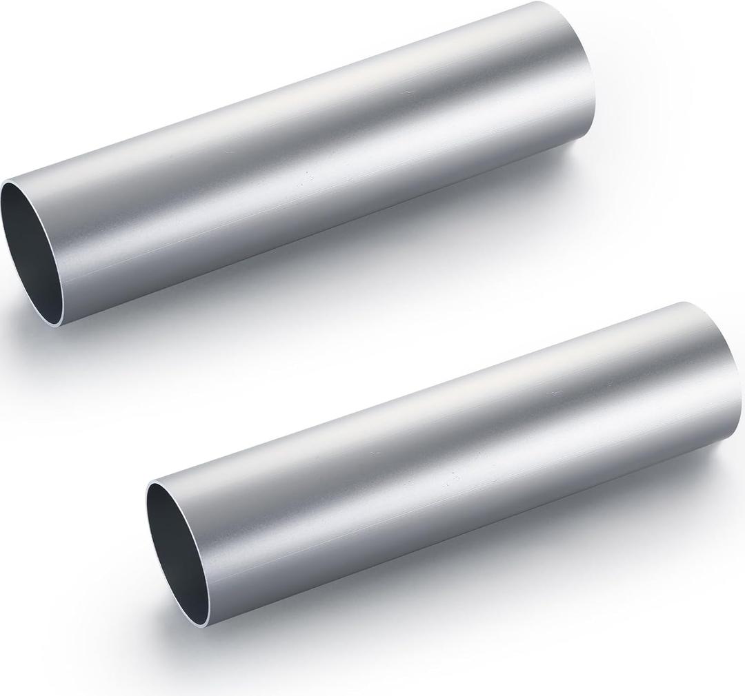 Hicarer 2 Pcs 3"" (76mm) OD Straight Aluminum Pipe Tube 11.8"" 300mm Long Aluminum Intercooler Pipe Piping Air Intake Tube Brushed Finish, Silver, ZHW0969