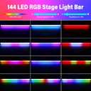 LED Stage Pixel Light Bar,60W 144 RGB LED Stage Lights Bar,DMX DJ Stage Wash Lights Sound Activated Master/Slave Strobe Professional DJ Lighting Equipment for Stage Wedding Club Party Church